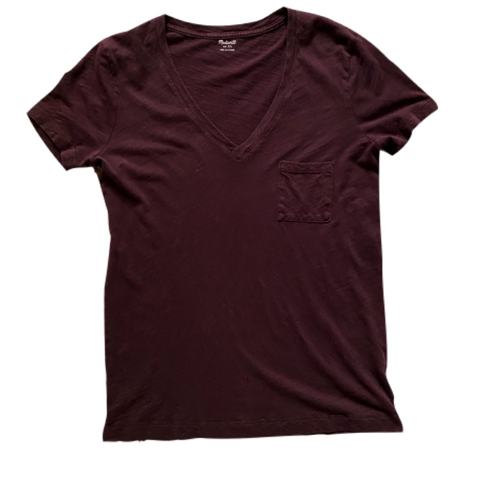 Madewell Whisper Cotton V-Neck Pocket Tee - XS